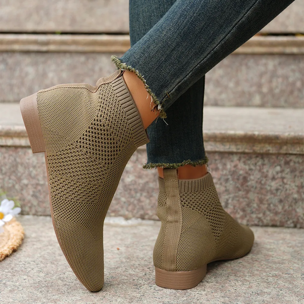 Mesh Knit Ankle Boots with Stretch Comfort Fit, image 10