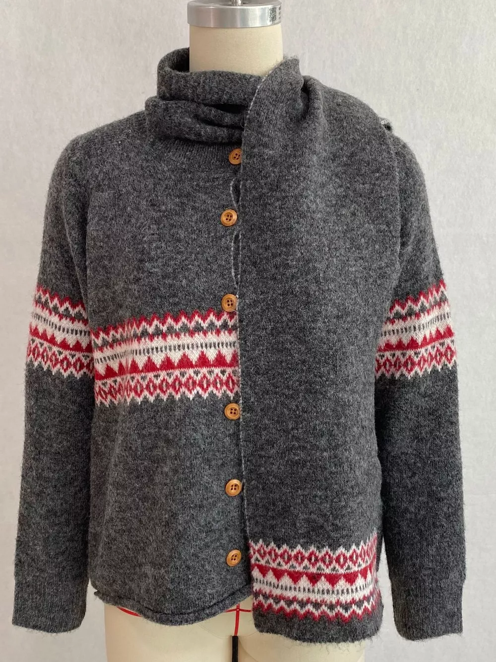 Geometric Button Down Knit Cardigan, image 23
