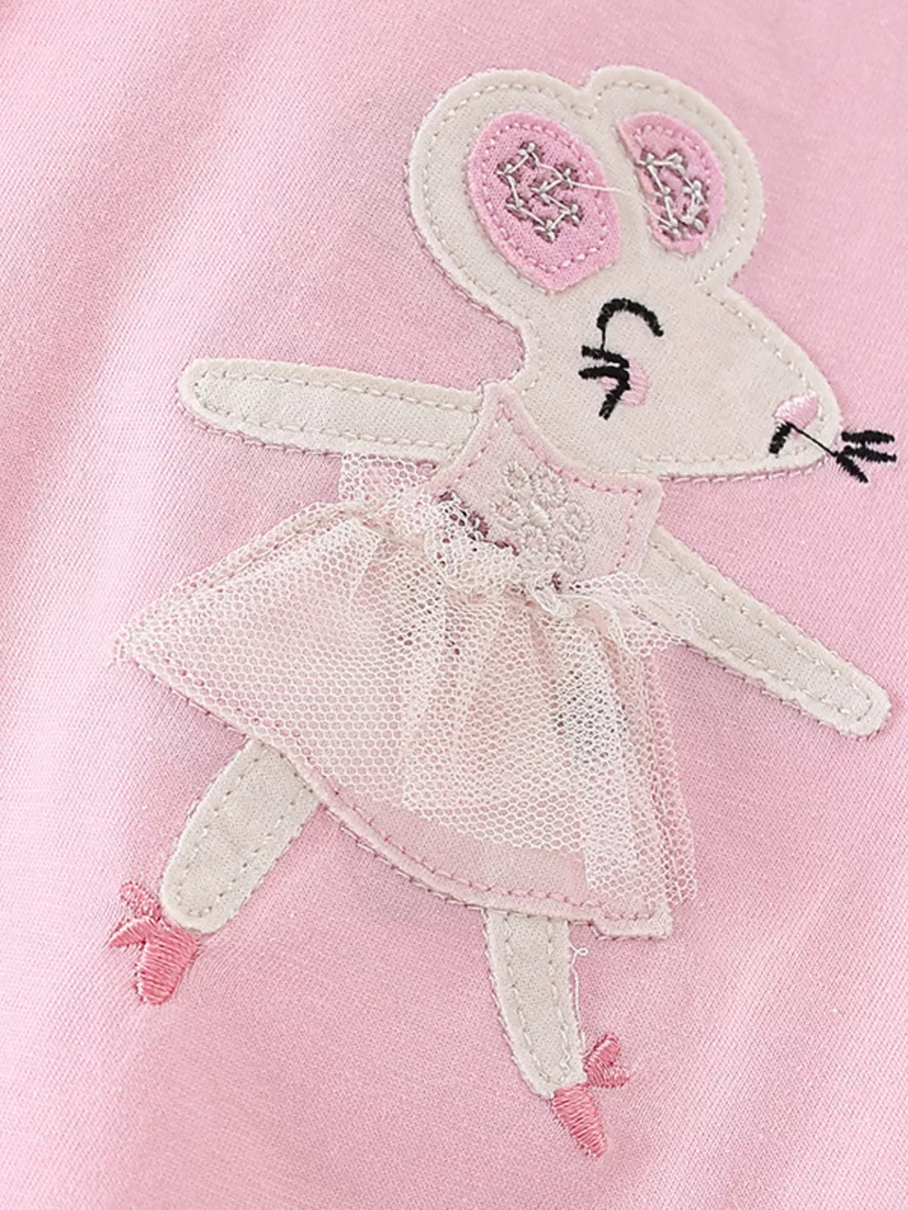 Children's Mouse Applique Ruffle Sleeve T-Shirt, image 2