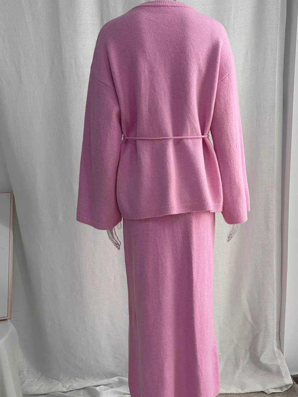 Waist-Tie Detail Sweater and Maxi Skirt Set, image 22