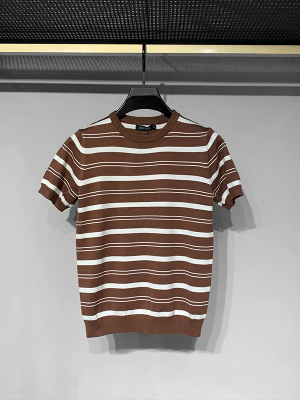 Men's Plus Size Classic Striped Short Sleeve Knit T-Shirt, image 2