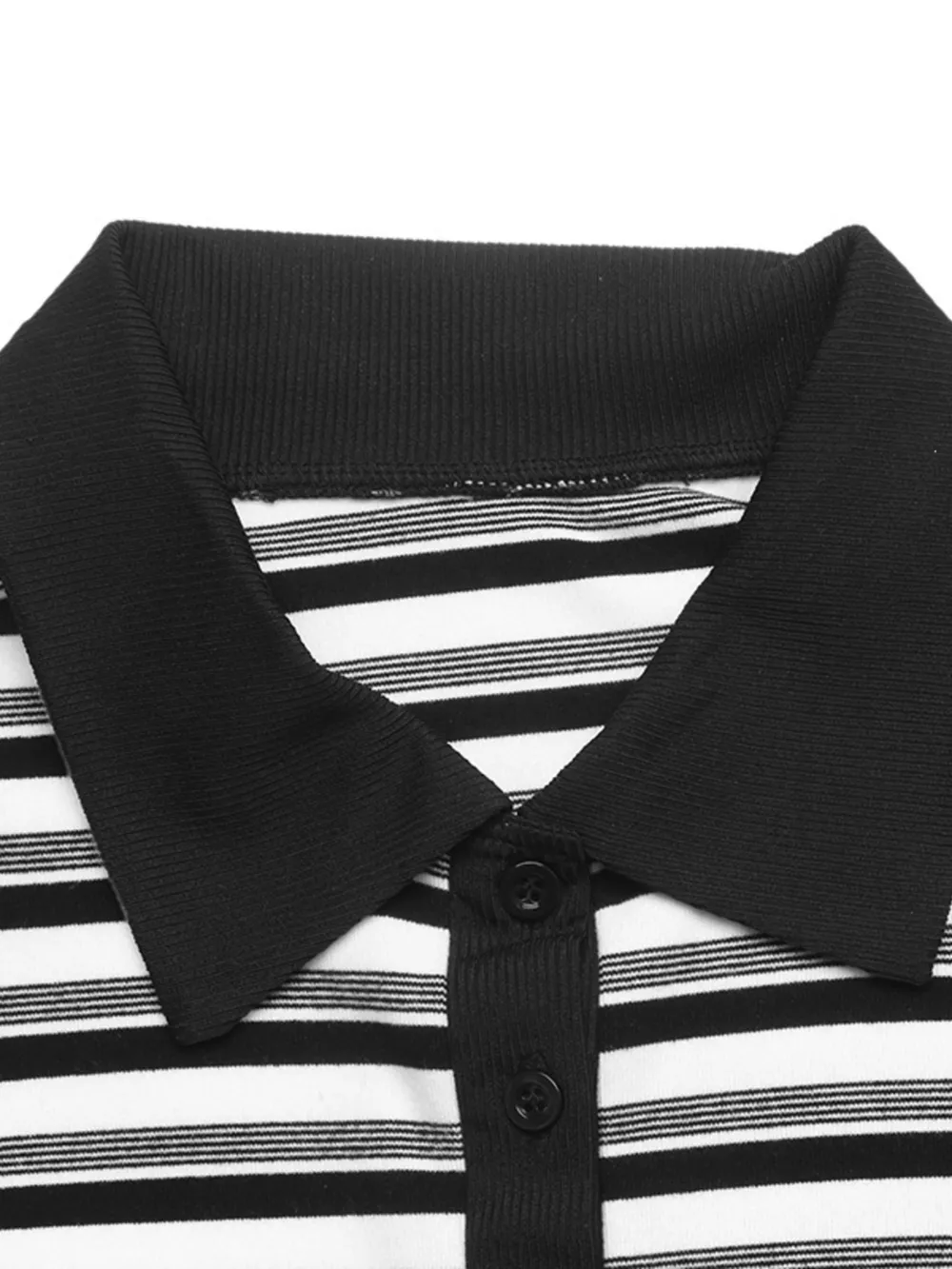 Striped Polo Collar Midi Dress, image 9