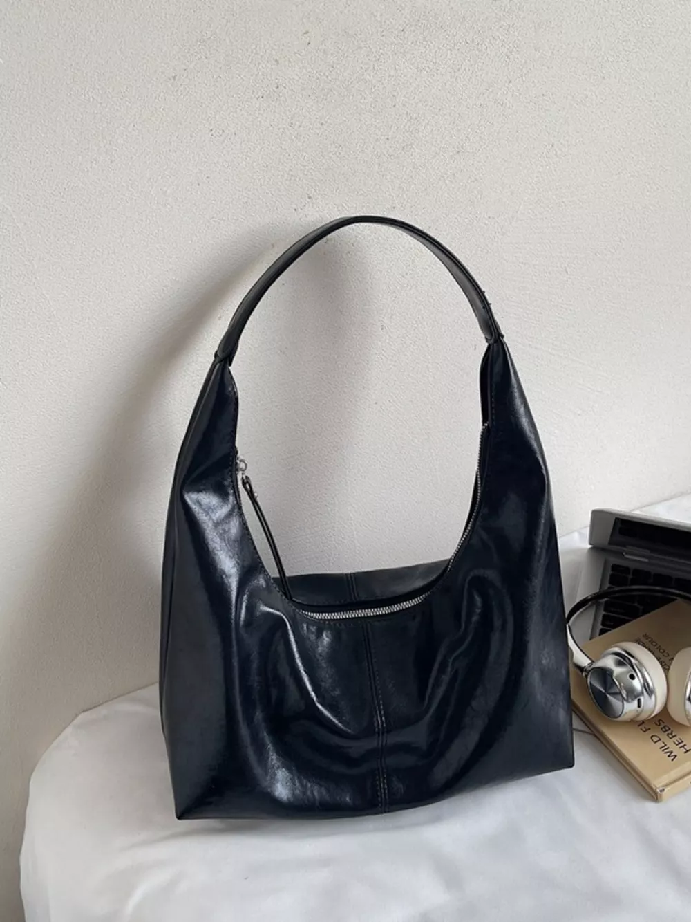 PU Leather Hobo Shoulder Bag, image 2