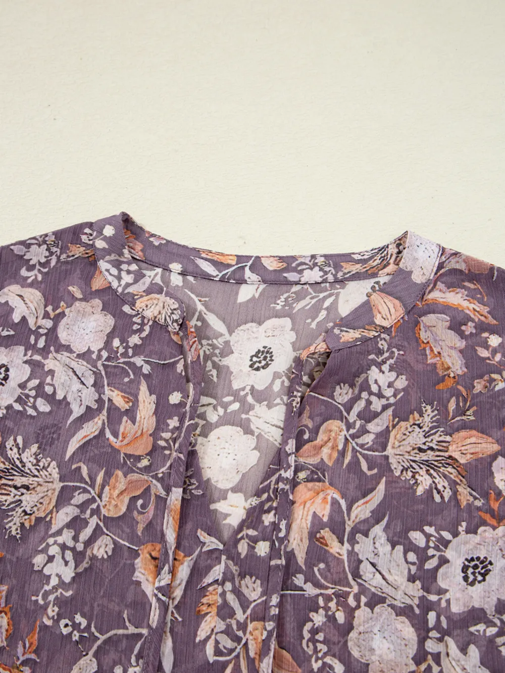 Floral Print Tie Neck Blouse, image 3