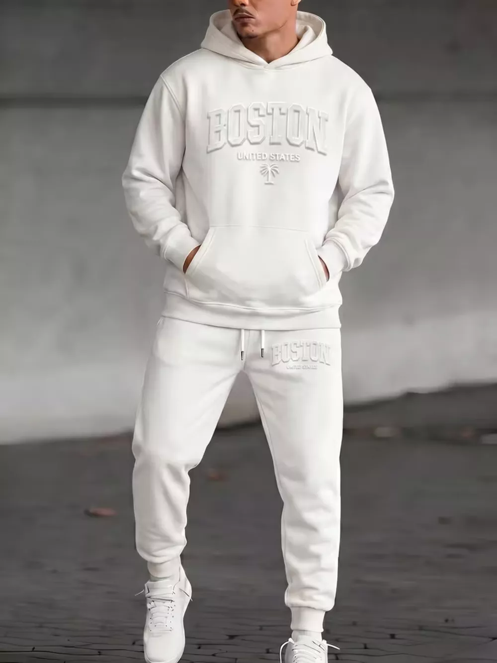 Men's Full Size Kangaroo Pocket Hoodie and Pants Set Plus Size, image 3