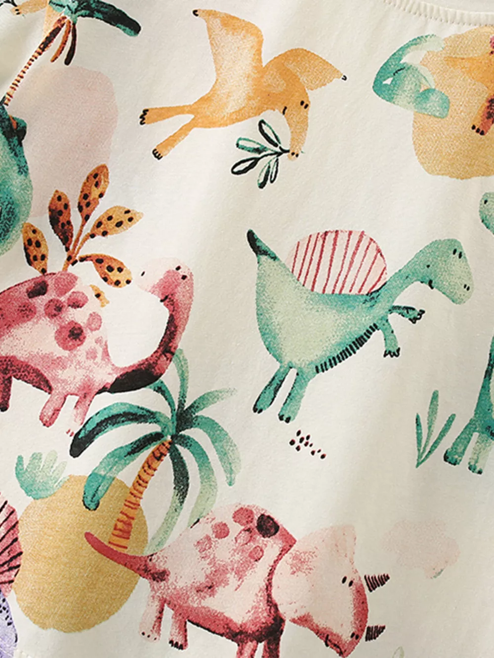 Children's Dinosaur Print Crew Neck Short Sleeve T-Shirt, image 2