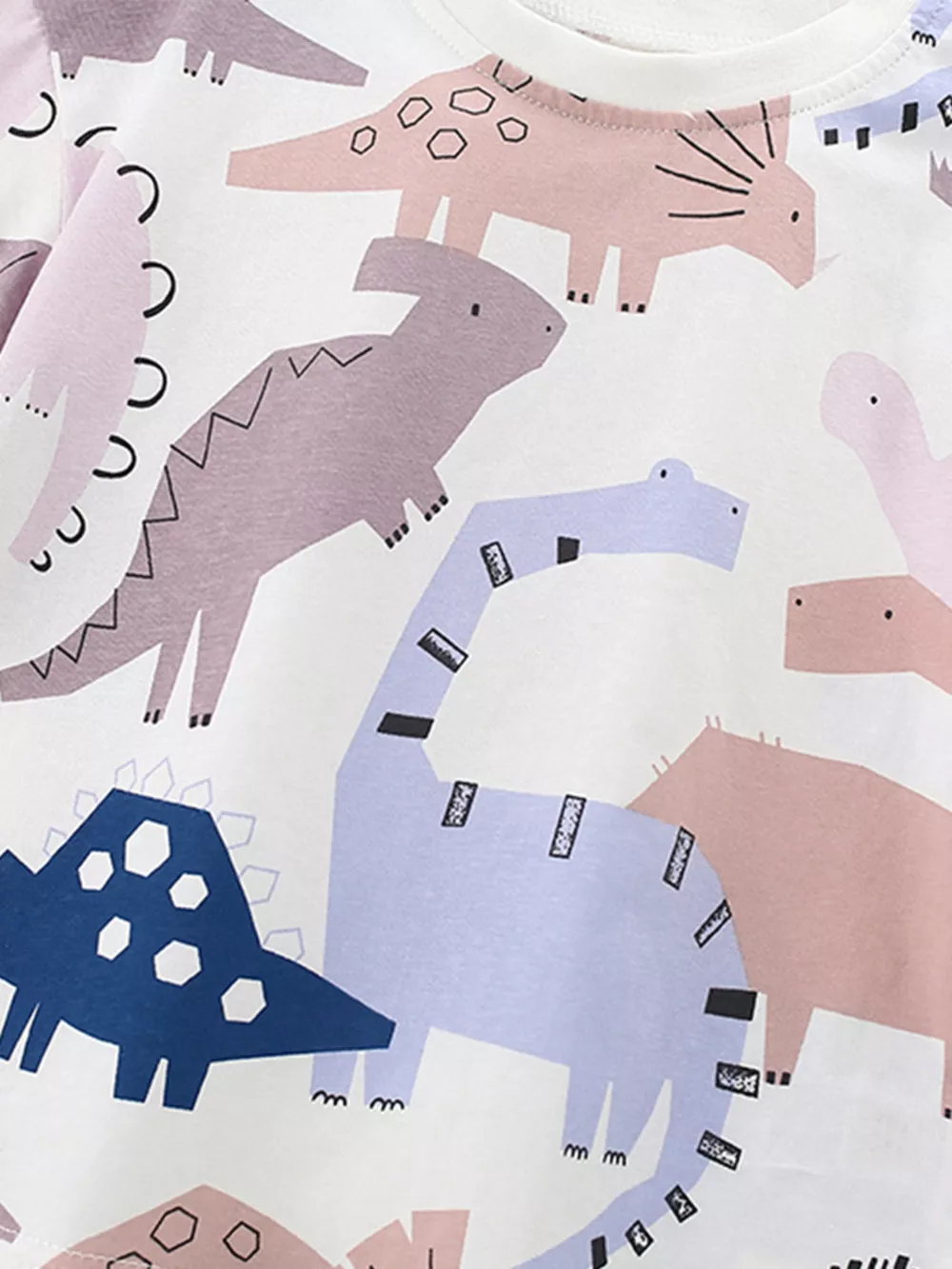 Children's Dinosaur Print Round Neck Top and Shorts Set, image 3