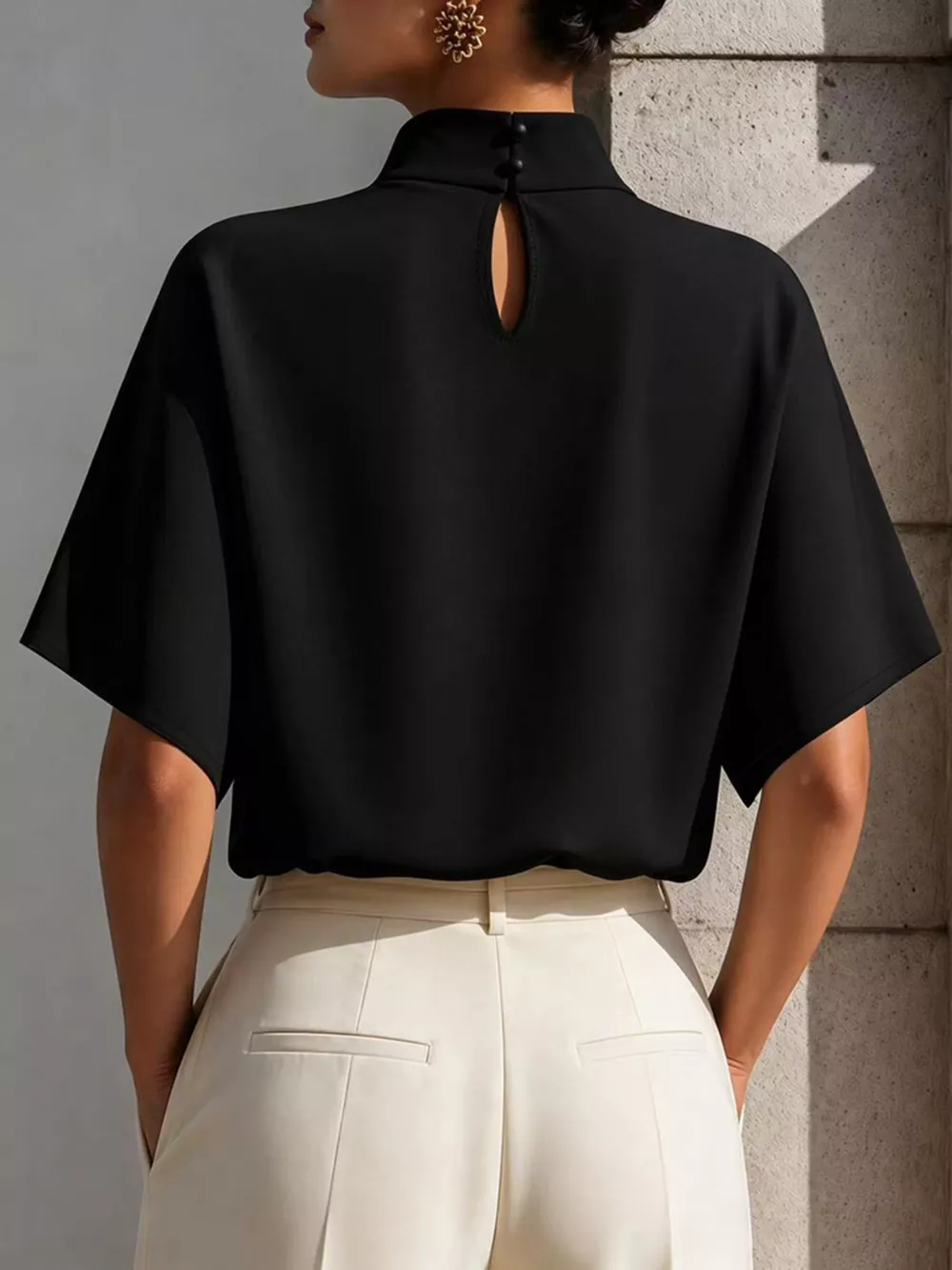 Mock Neck Short Sleeve T-Shirt, image 14