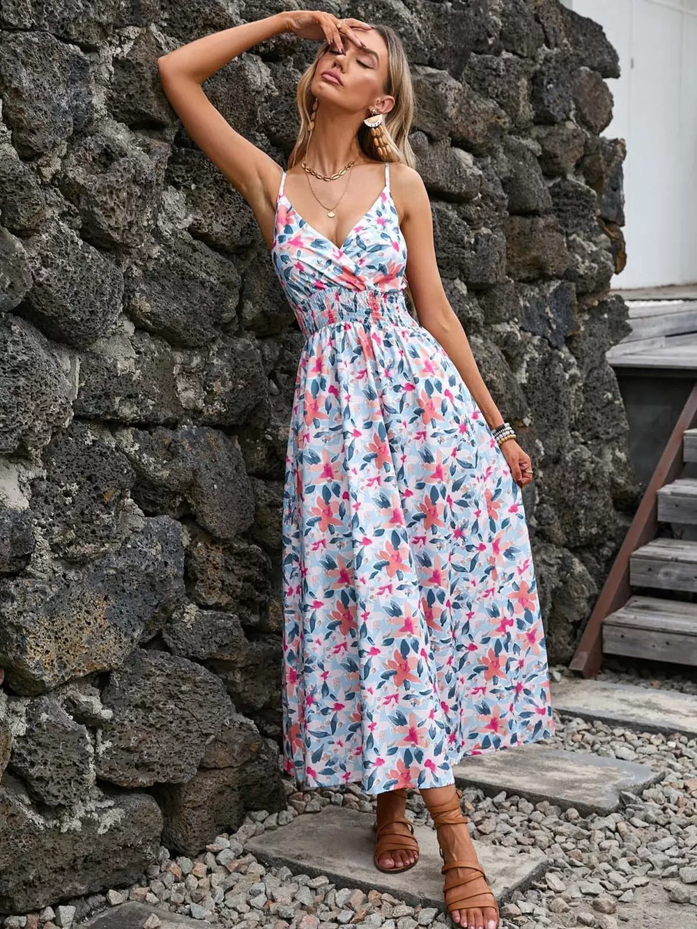 Paisley Print Spaghetti Strap Midi Dress, image 9