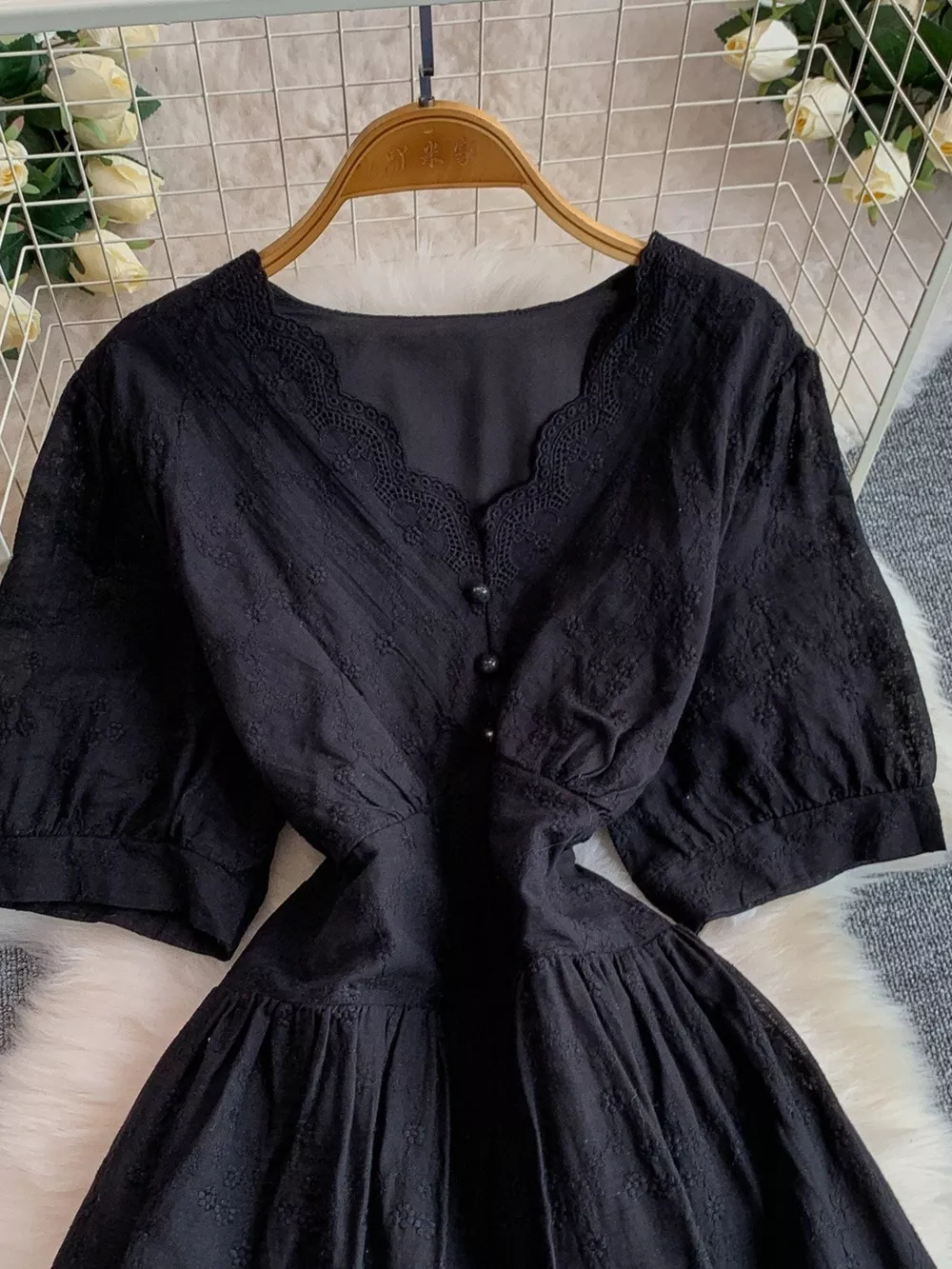 Lace Detail A-Line Midi Dress, image 18