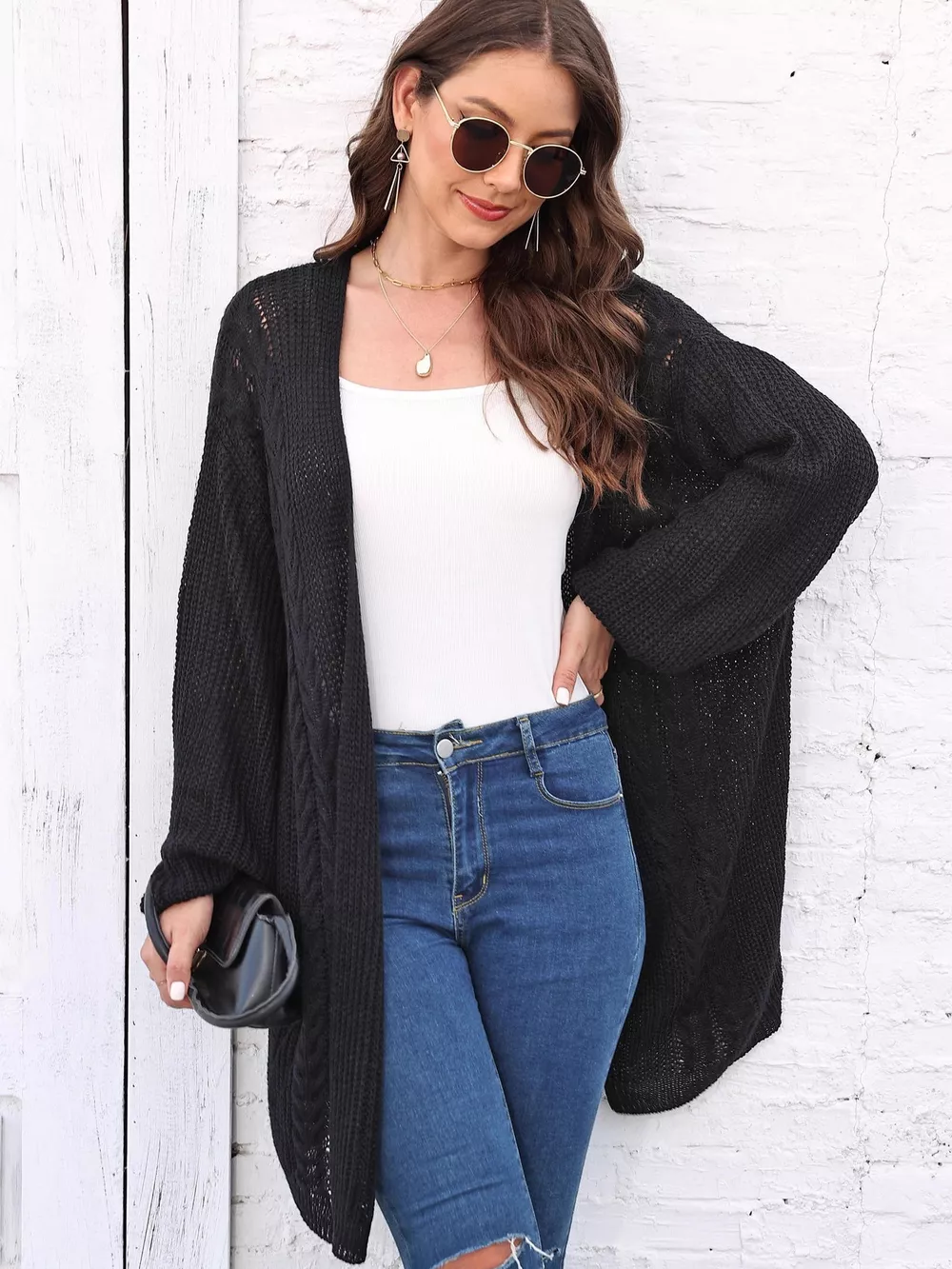 Open Front Long Sleeve Cardigan, image 4