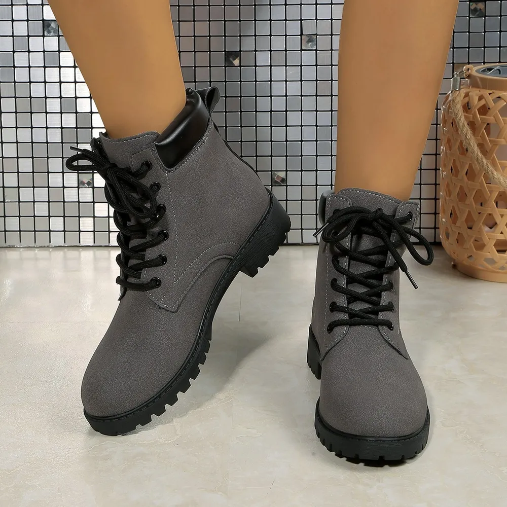 Lace Up Block Heel Boots, image 4