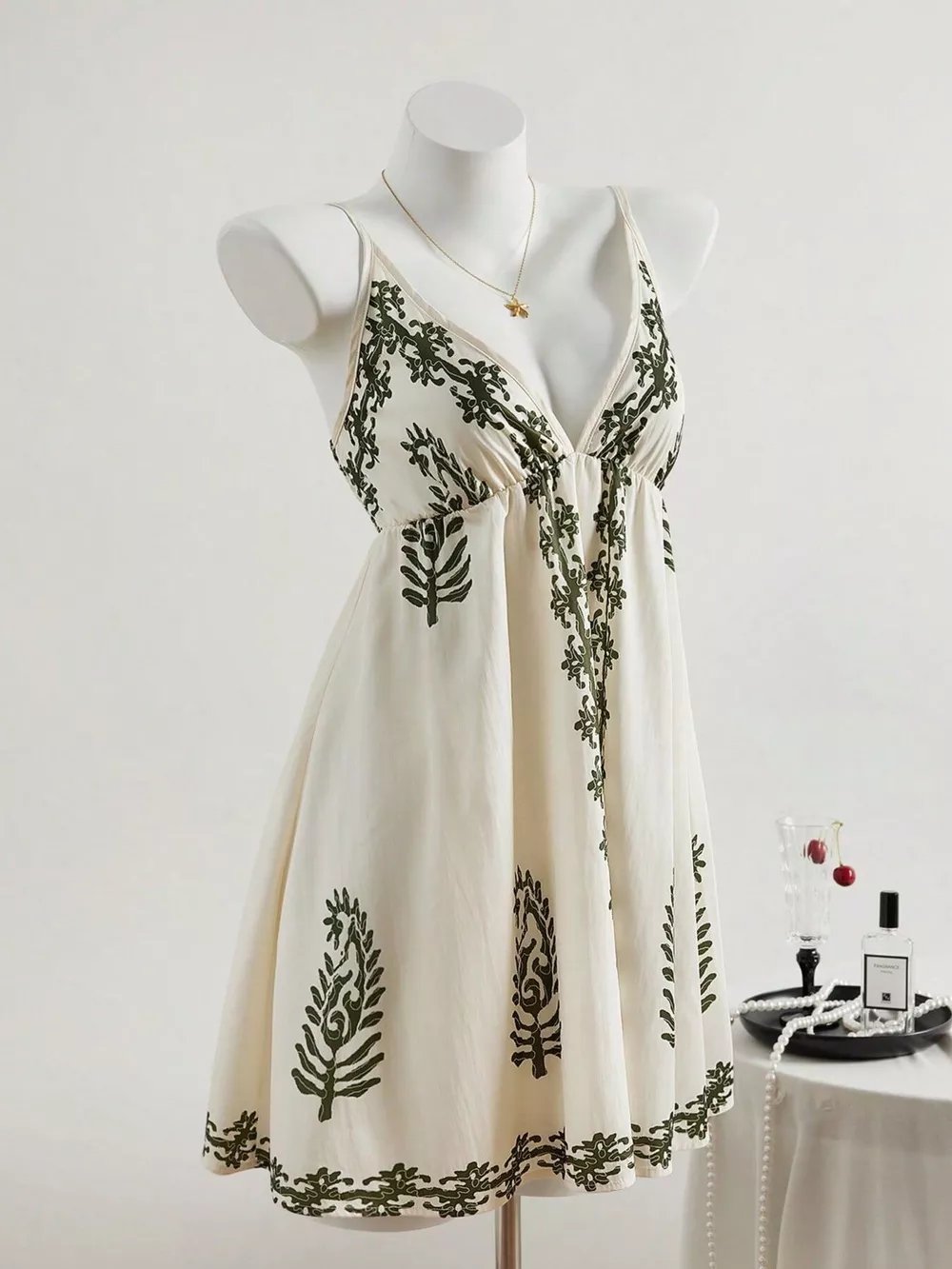 V-Neck Spaghetti Strap Mini Dress, image 3