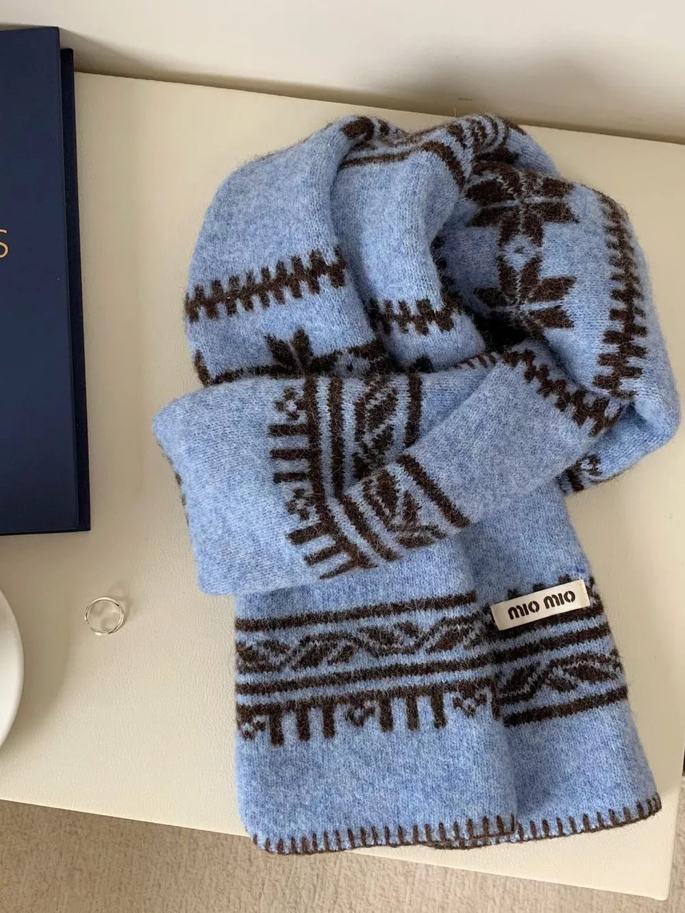 Vintage Pattern Knitted Scarf, image 2