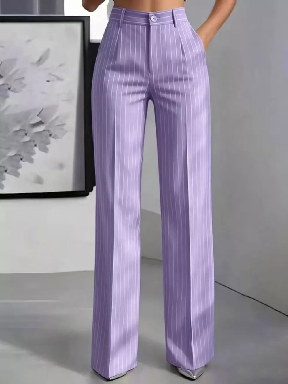 High-Waisted Striped Wide-Leg Pants, image 18