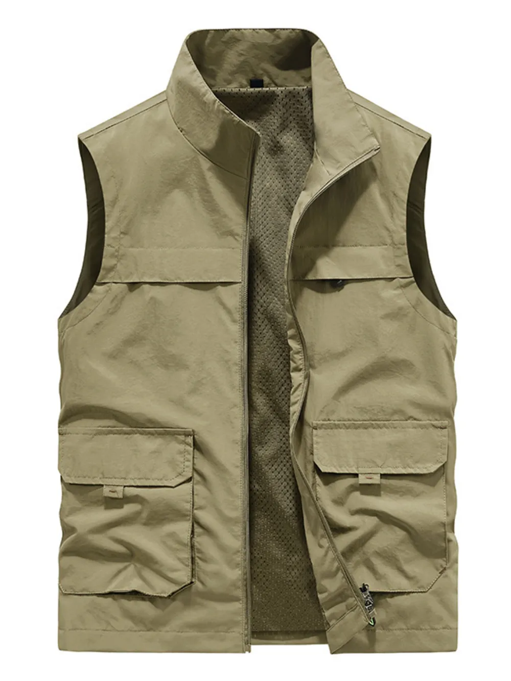 Men's Plus Size Multi-Pocket Zip Up Vest, image 6