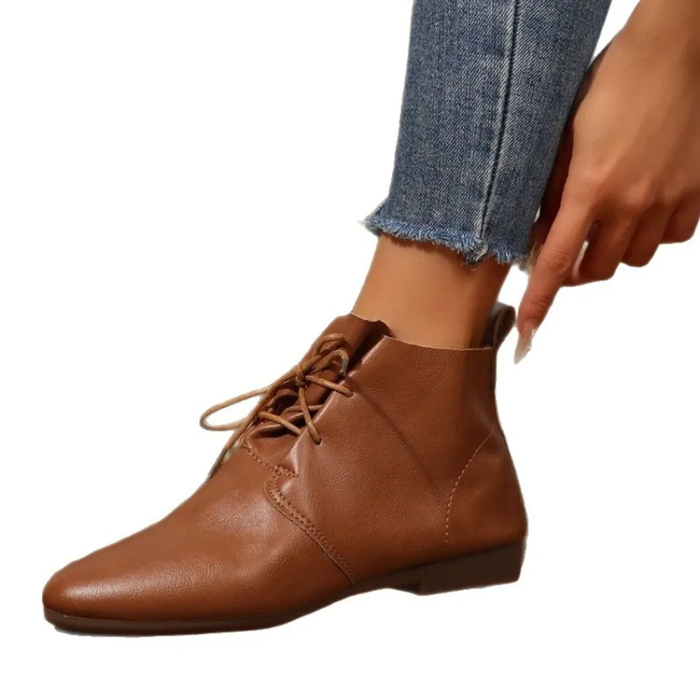 Point Toe Lace Up Boots, image 6