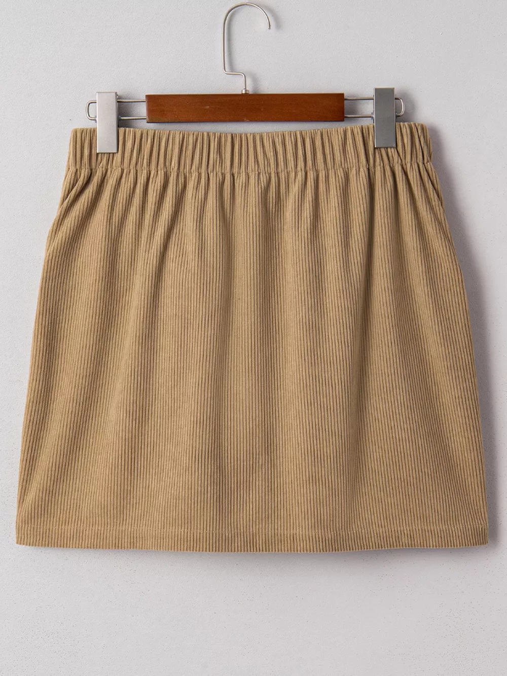 Corduroy Buttoned Front Mini Skirt, image 2