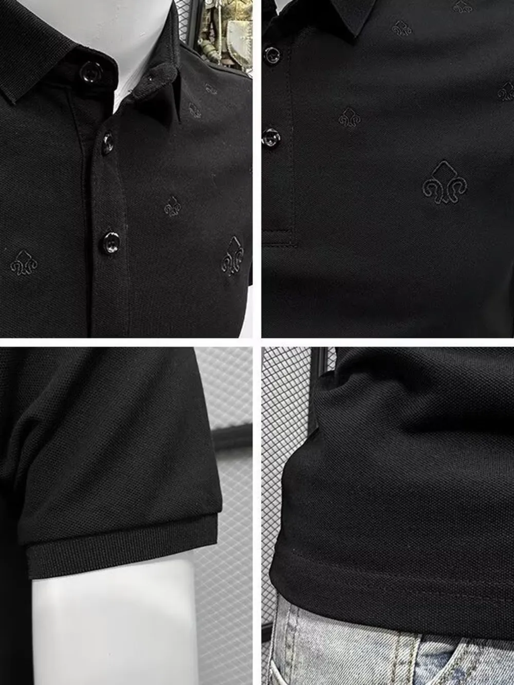 Men's Plus Size Button Detail Short Sleeve Polo, image 9