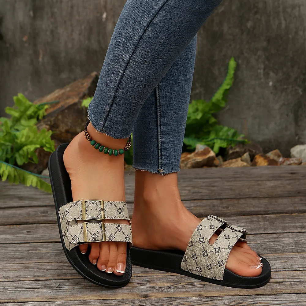 Open Toe Double Buckle Sandals, image 18