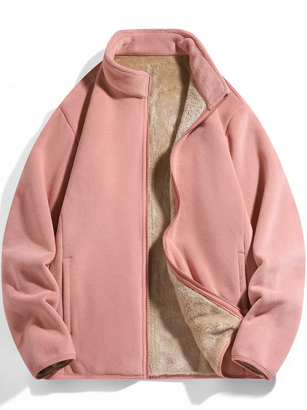 Men's Plus Size Fleece Lined Zip-Up Top, image 8