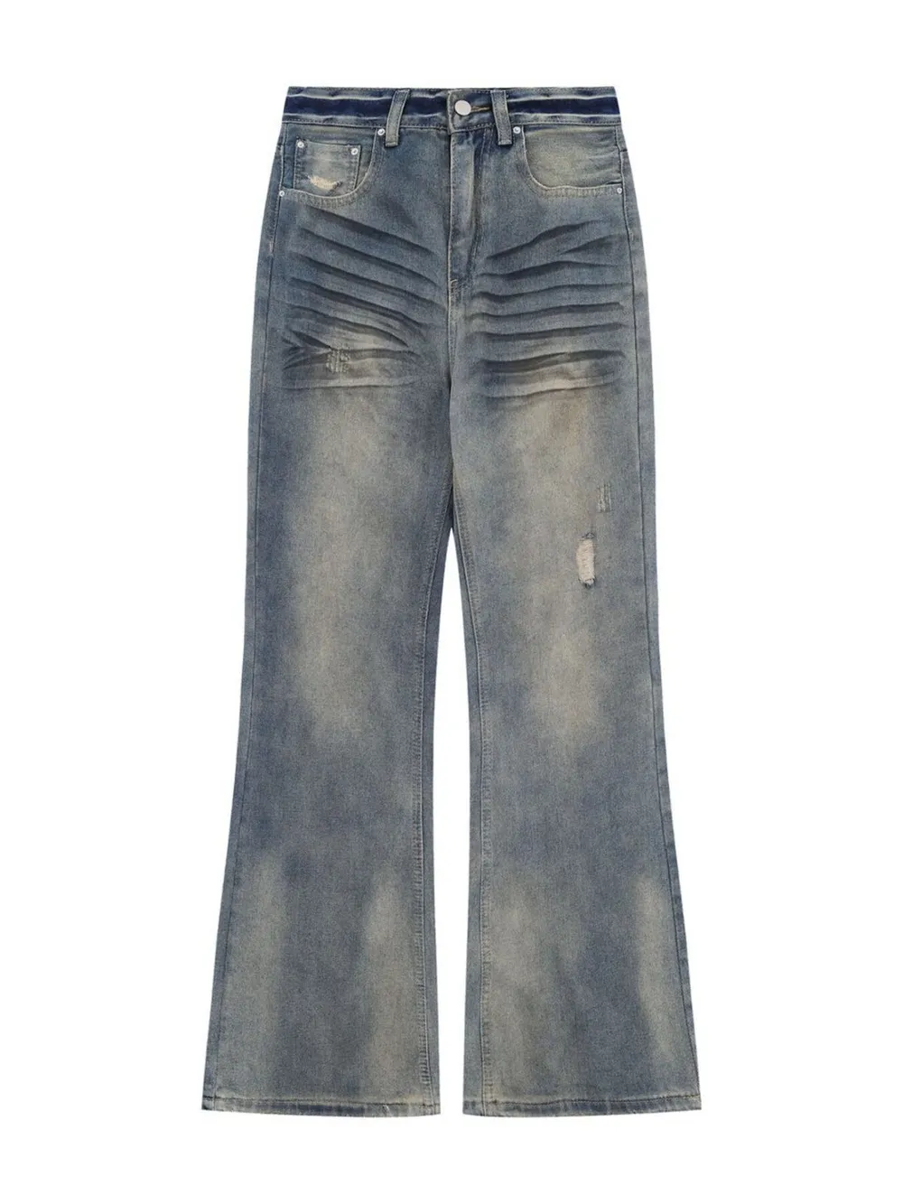 Men's Distressed Wide Leg Jeans