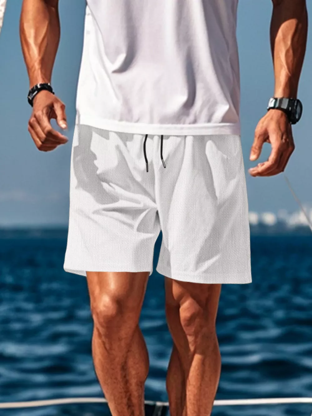 Men's Drawstring Causal Shorts, image 12