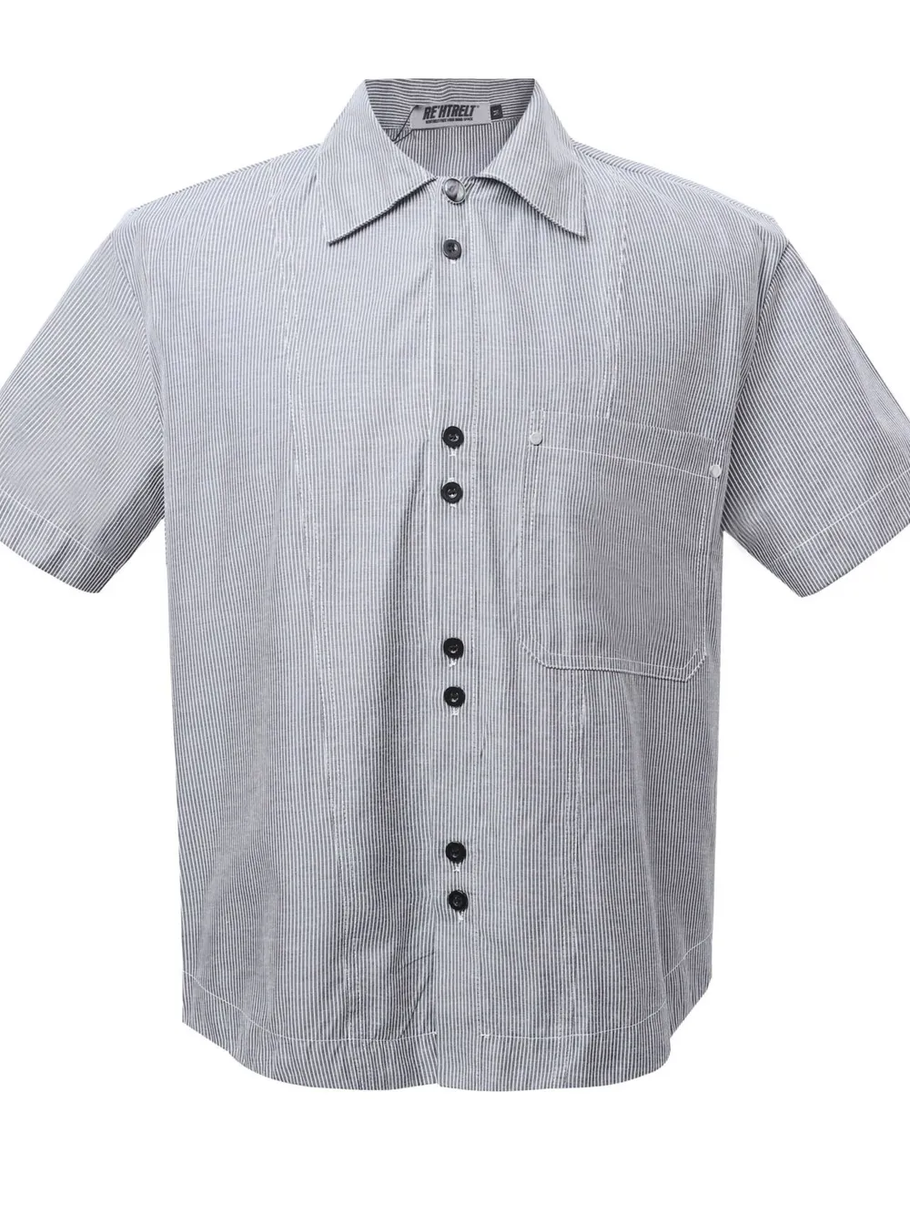 Men's Buttone Down Short Sleeve Striped Shirt, image 3