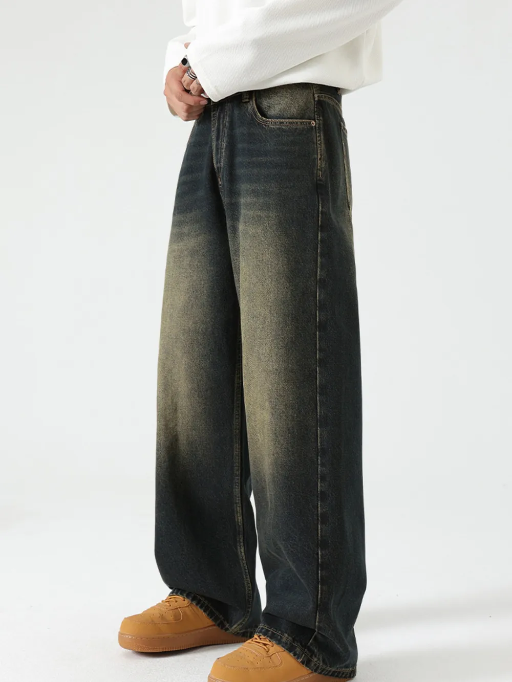 Men's Wide Leg Baggy Jeans, image 2
