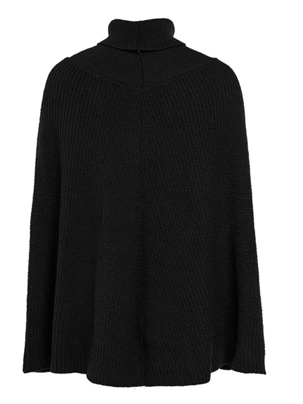 Turtleneck Knitted Cape Sweater, image 7
