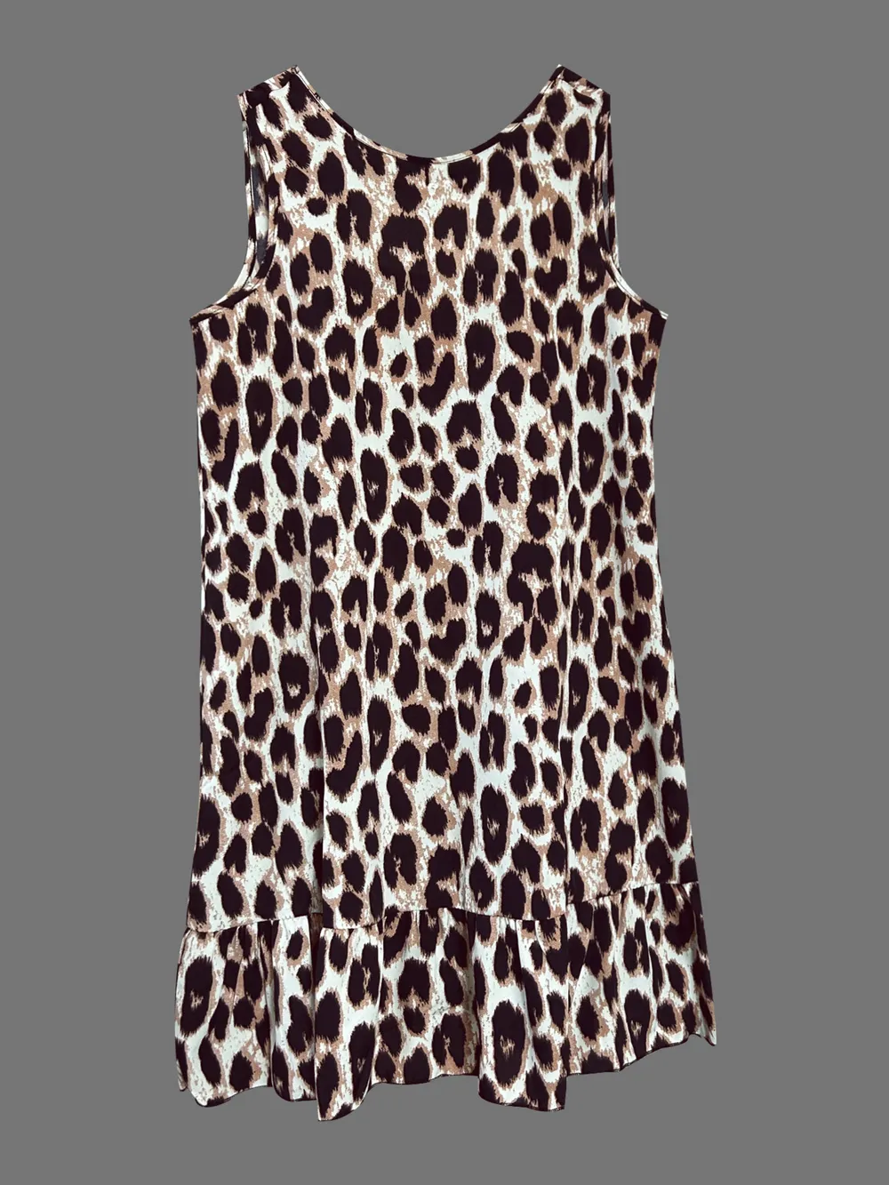 Ruffled Hem Leopard Sleeveless Dress, image 3