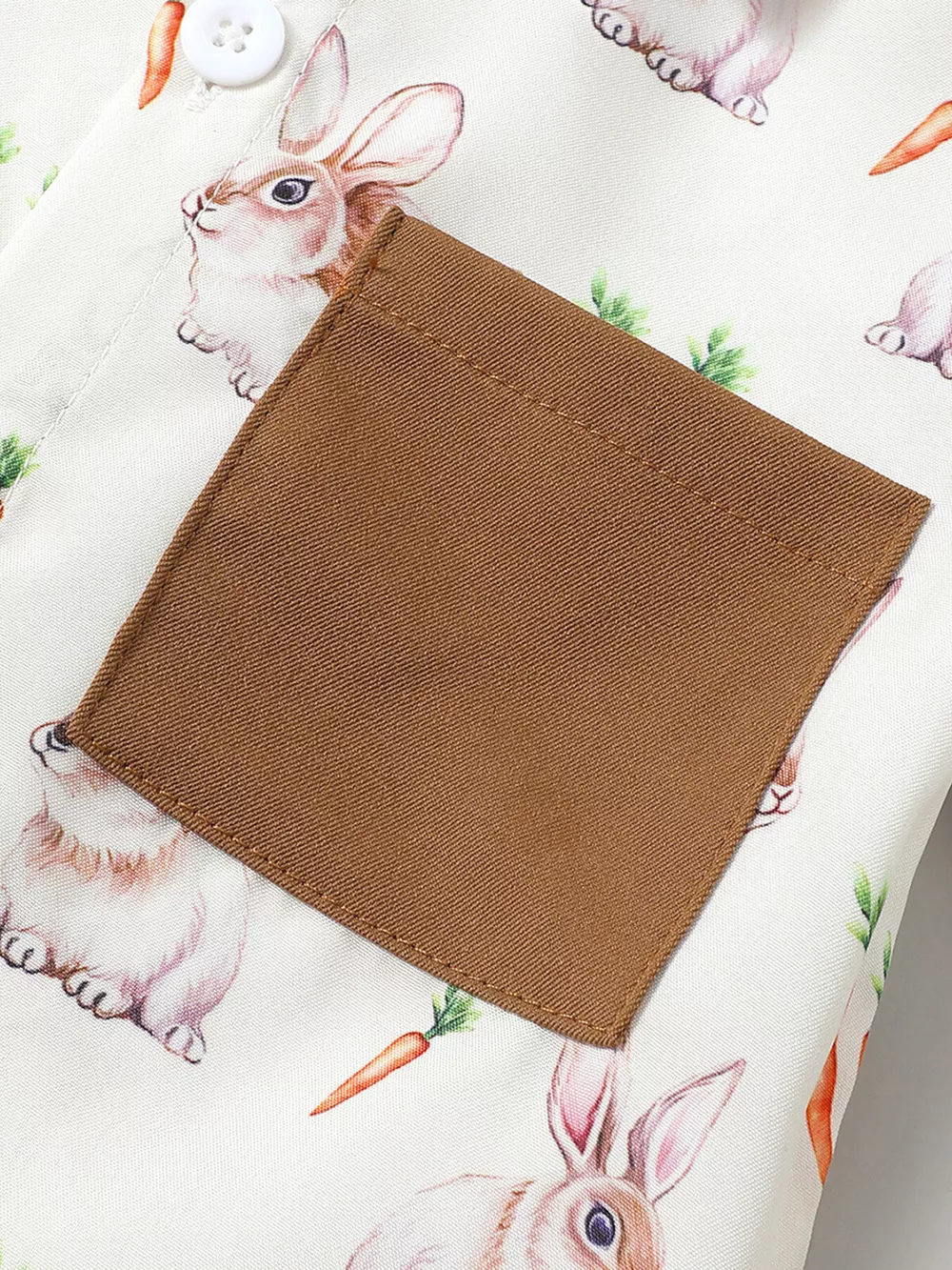 Children's Bunny & Carrot Print Short Sleeve Shirt & Shorts Set, image 2