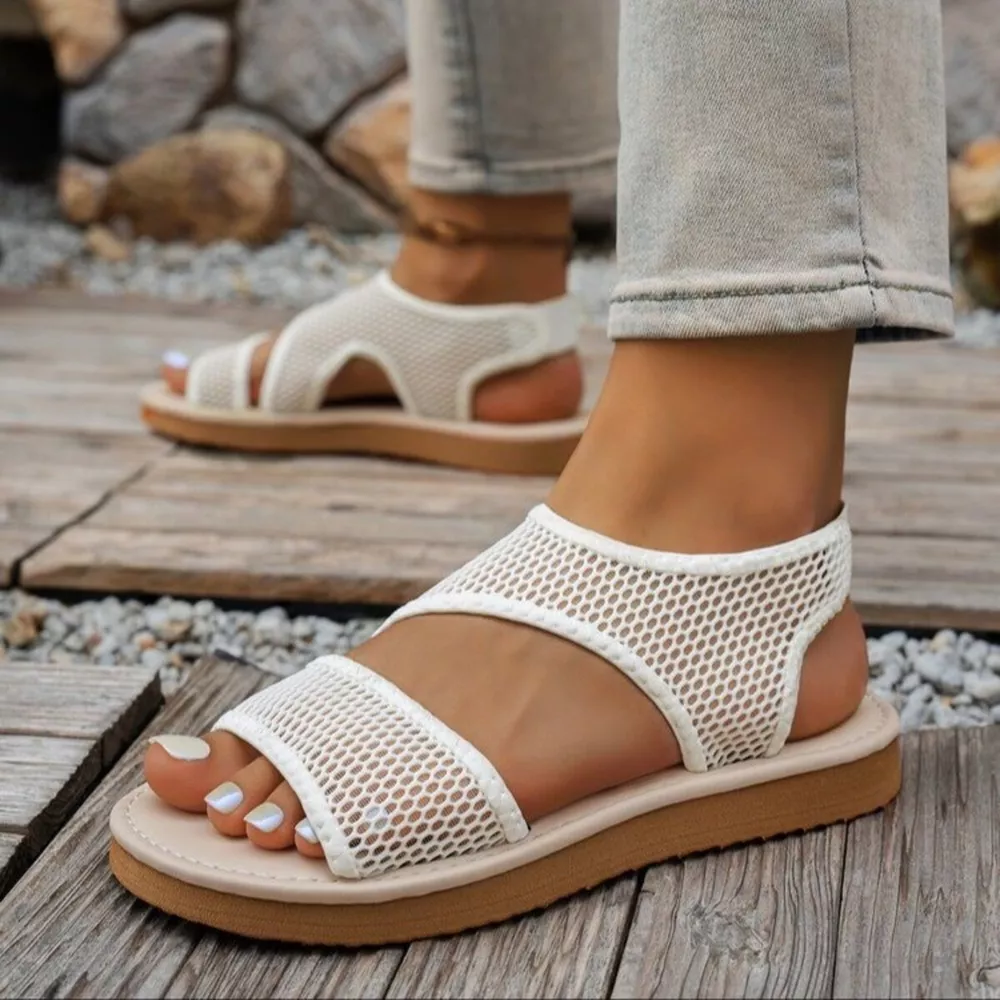 Open Toe Mesh Sandals, image 2