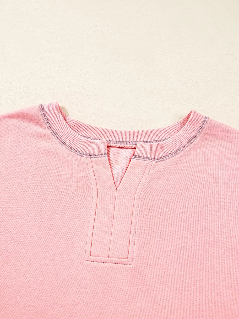 Exposed Seam Color Block Patchwork Slit Cuffs Oversize Sweatshirt, image 4