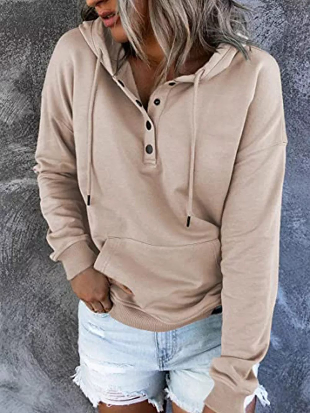 Full Size Kangaroo Pocket Drawstring Long Sleeve Hoodie Plus Size, image 18