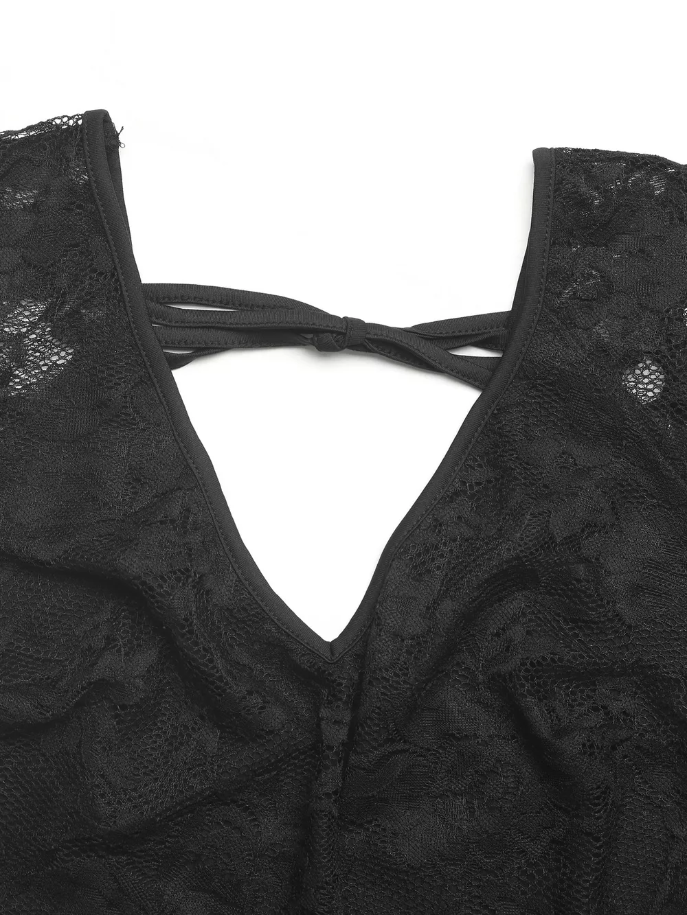 Lace V-Neck Slim Fit T-Shirt, image 5