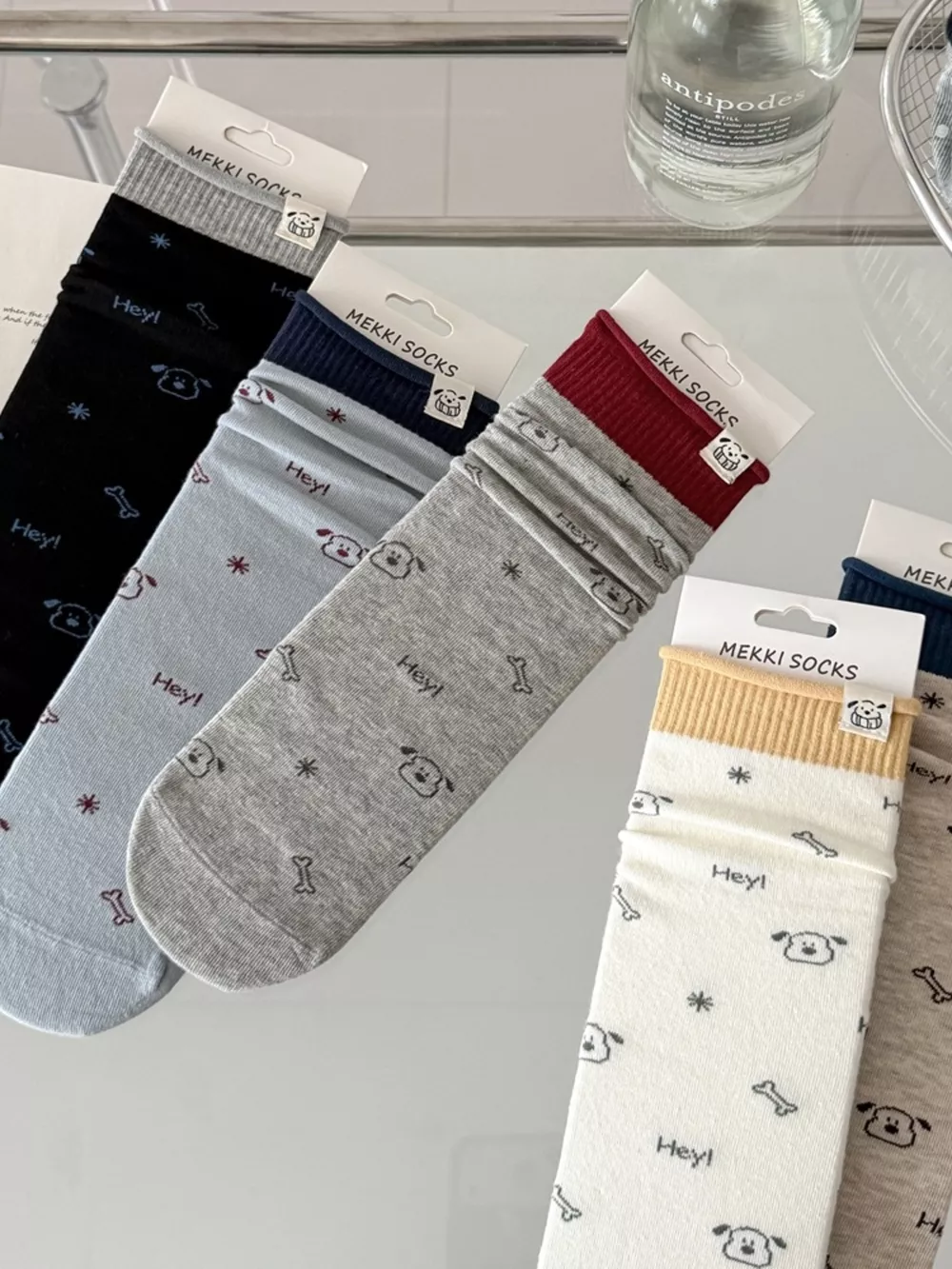 Cartoon Print Cotton Crew Socks, image 7