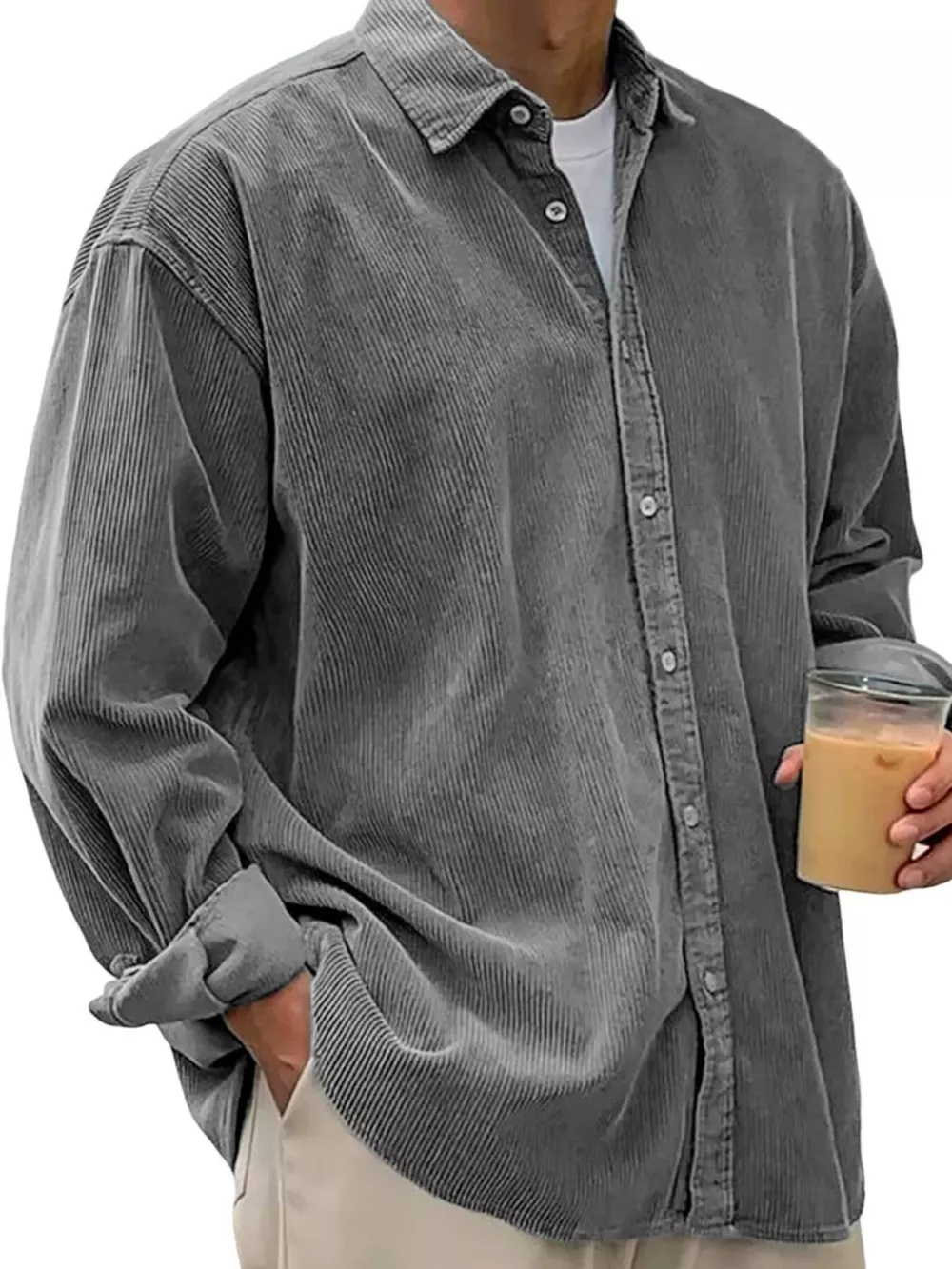 Men's Full Size Button Up Long Sleeve Shirt Plus Size, image 6