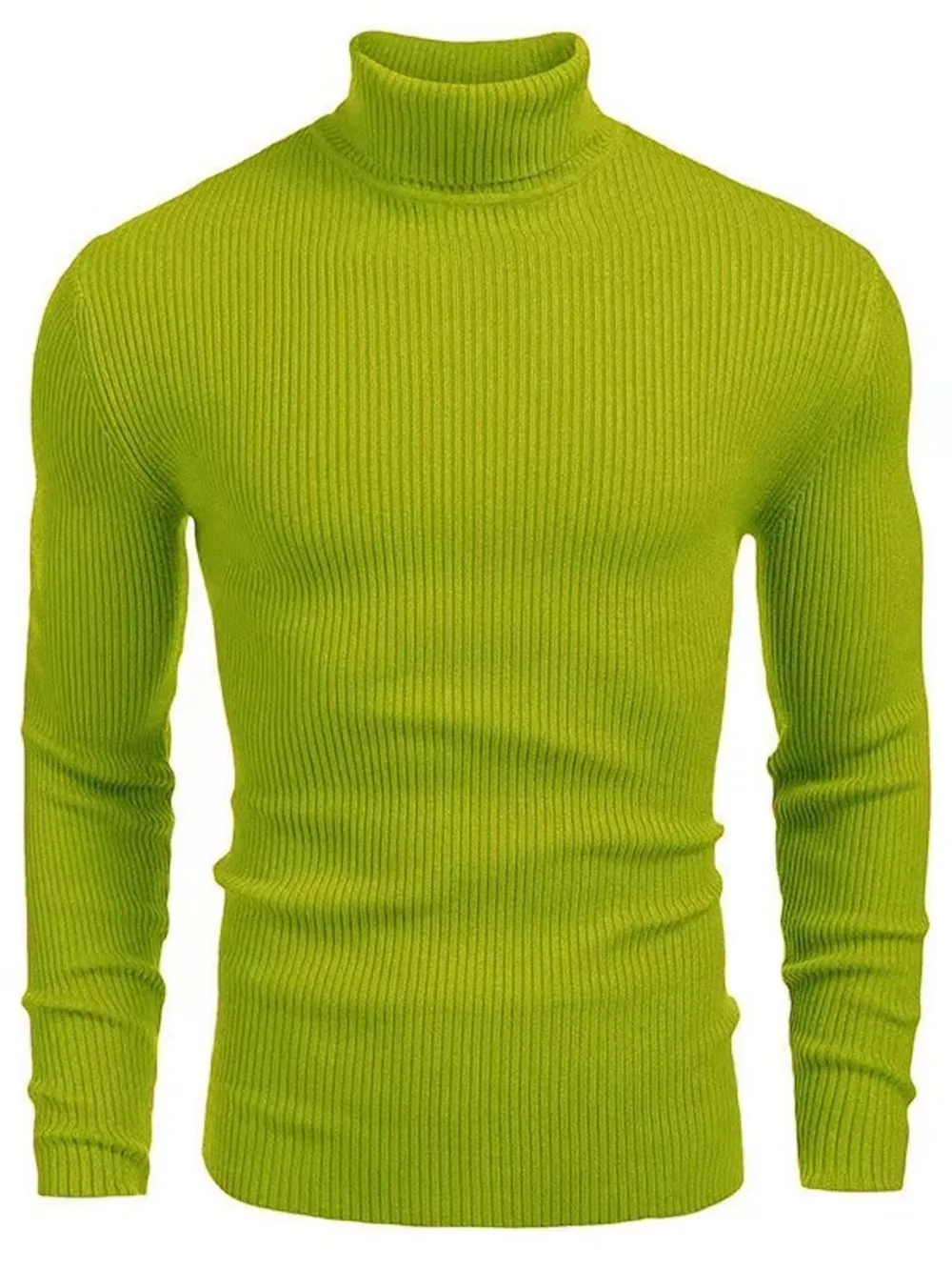 Men's Plus Size Ribbed Turtleneck Long Sleeve Sweater, image 11