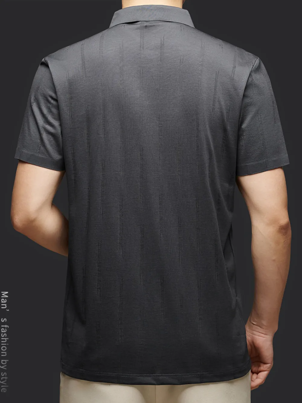 Men's Plus Size Button Detail Short Sleeve Polo, image 3