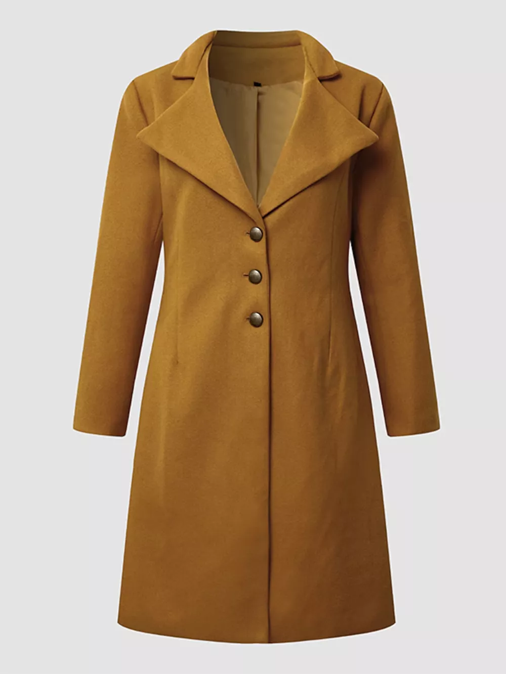 Full Size Single-Breasted Long Sleeve Overcoat Plus Size, image 3