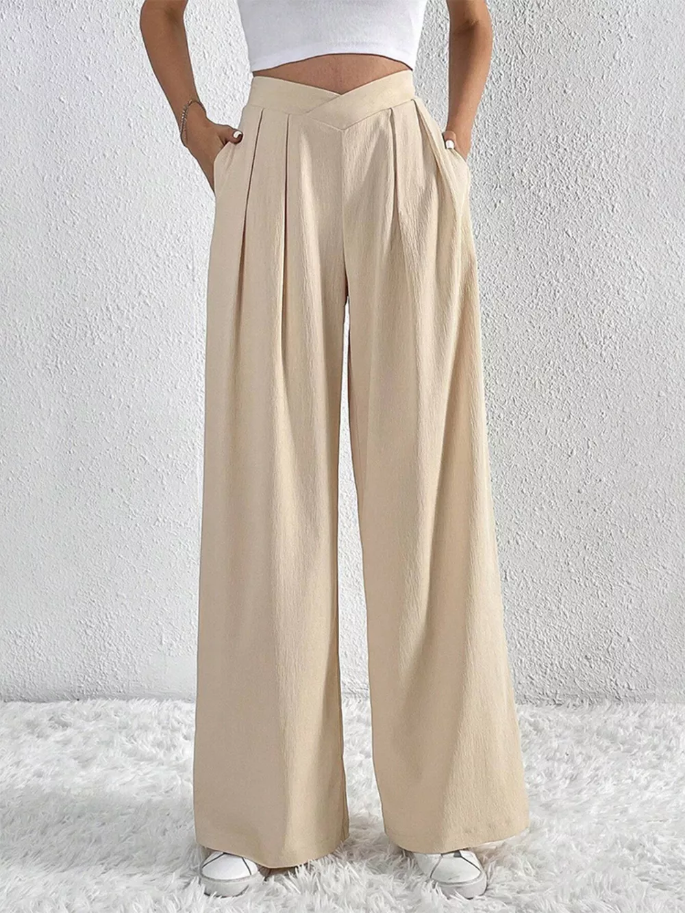 Pleated Wide Leg Pants, image 3