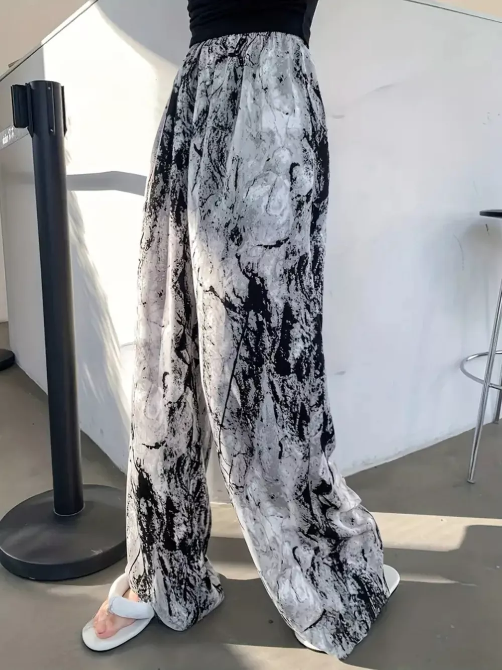 Abstract Print Wide Leg Pants, image 4