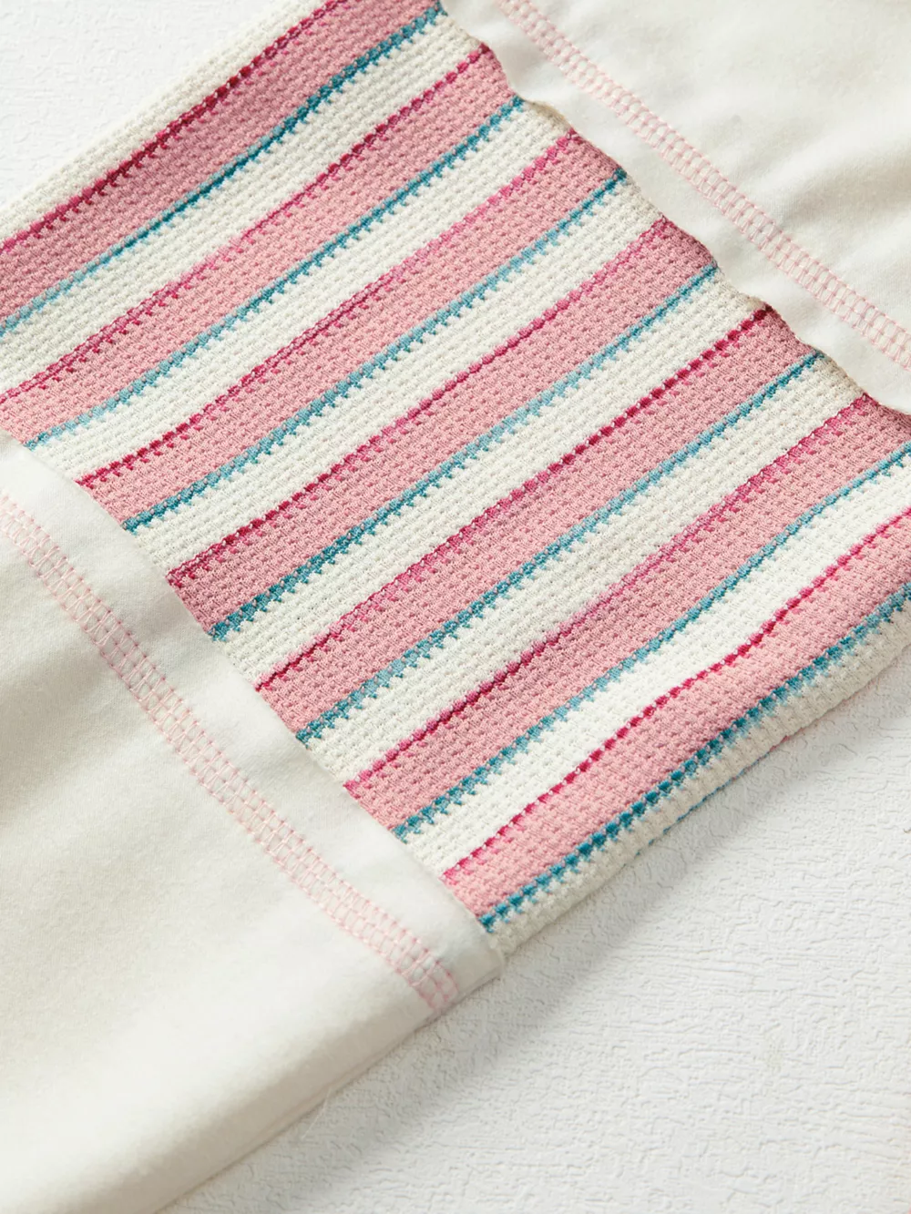 Stripe Stitched Detail Color Block Patchwork Oversized Top, image 14