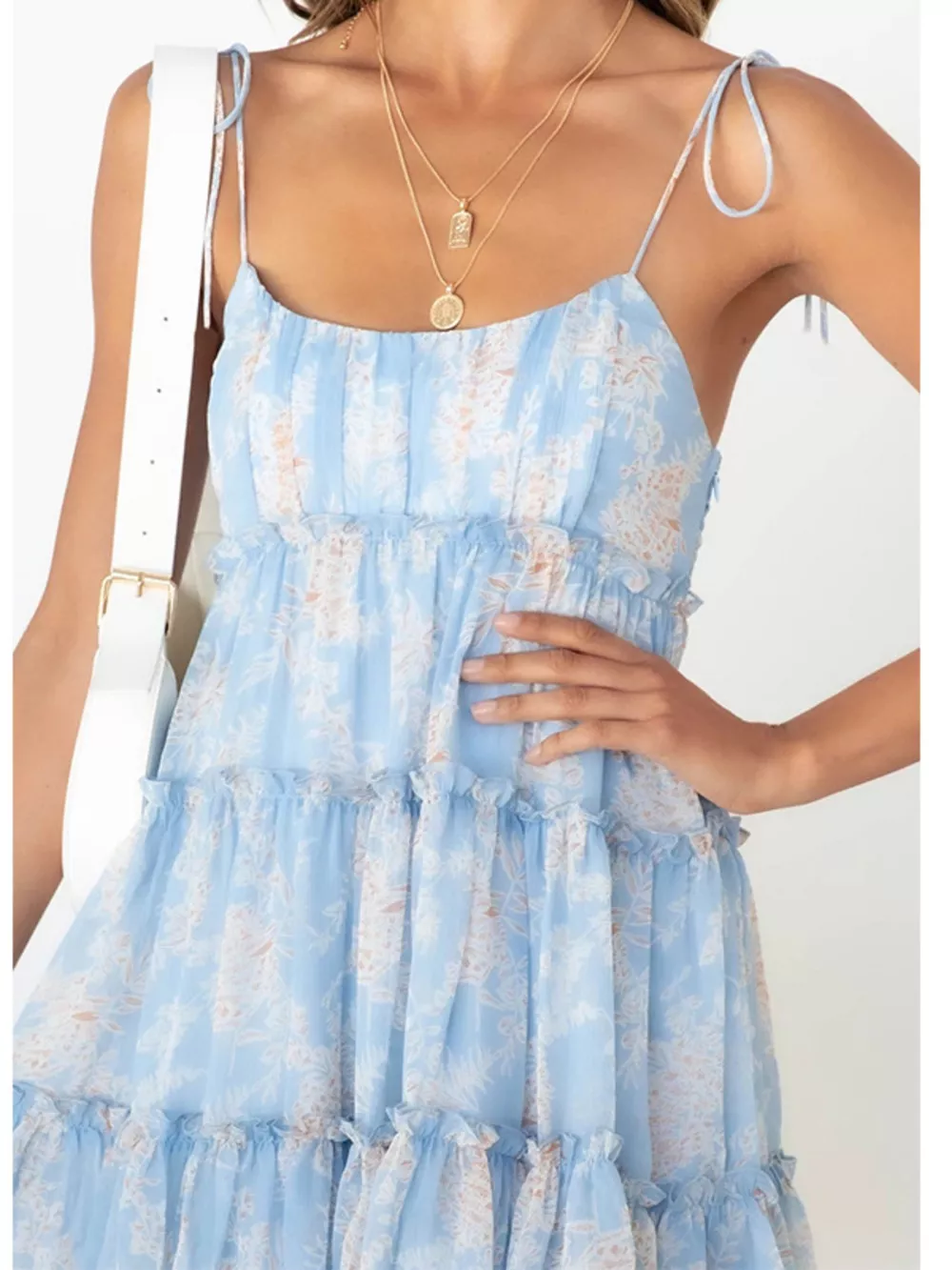 Floral Print Ruffle Tiered Mini Dress, image 6