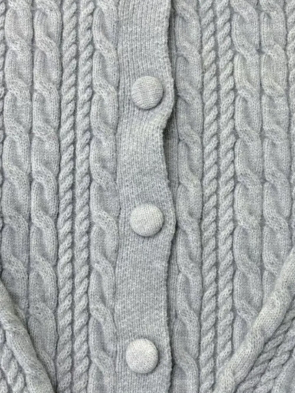 Cable Knit Button-Up Cardigan, image 8