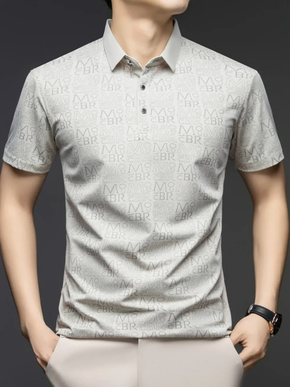 Men's Plus Size Button Detail Short Sleeve Polo, image 6