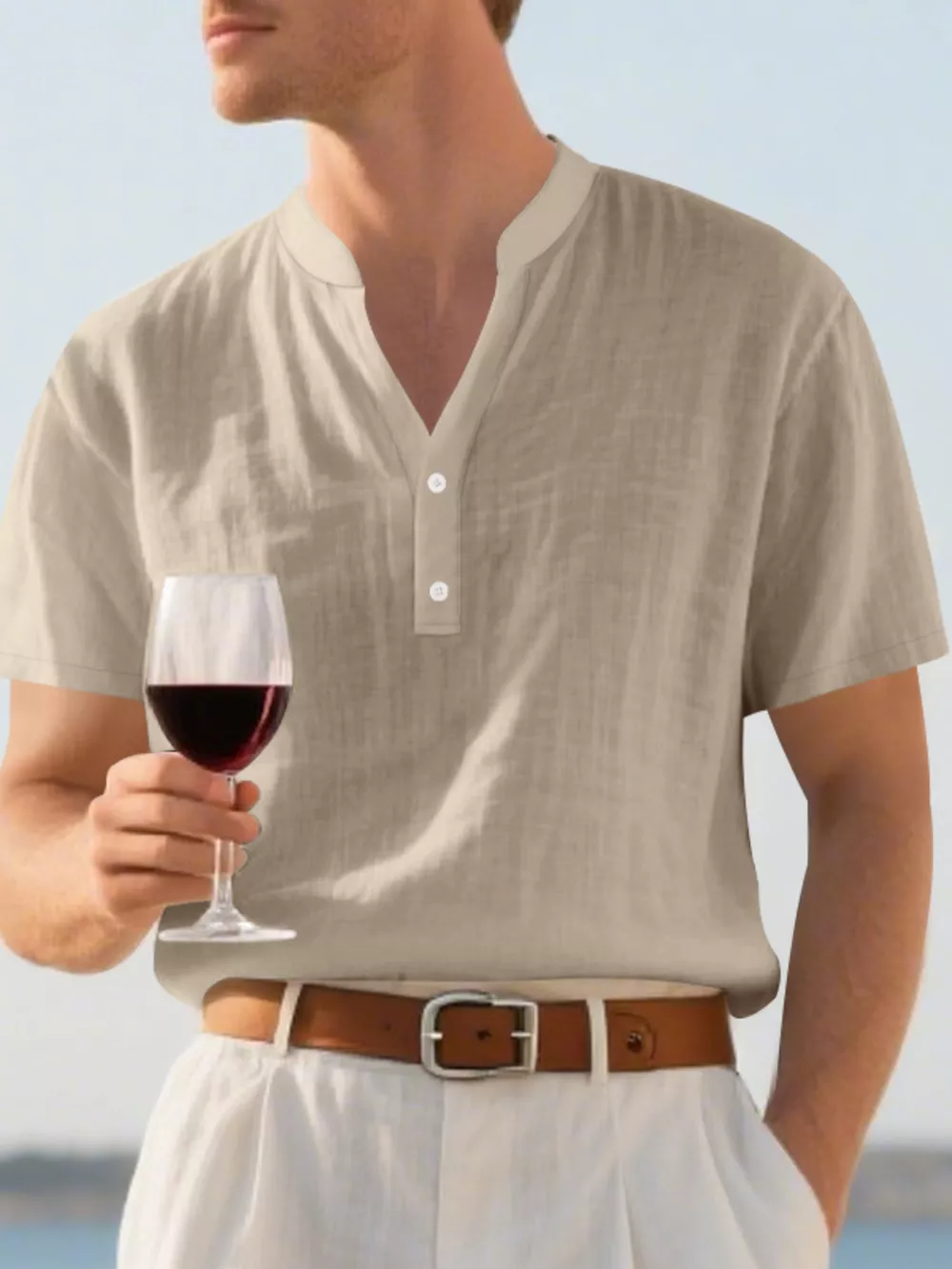 Men's Full Size Button Detail Short Sleeve Shirt Plus Size, image 3