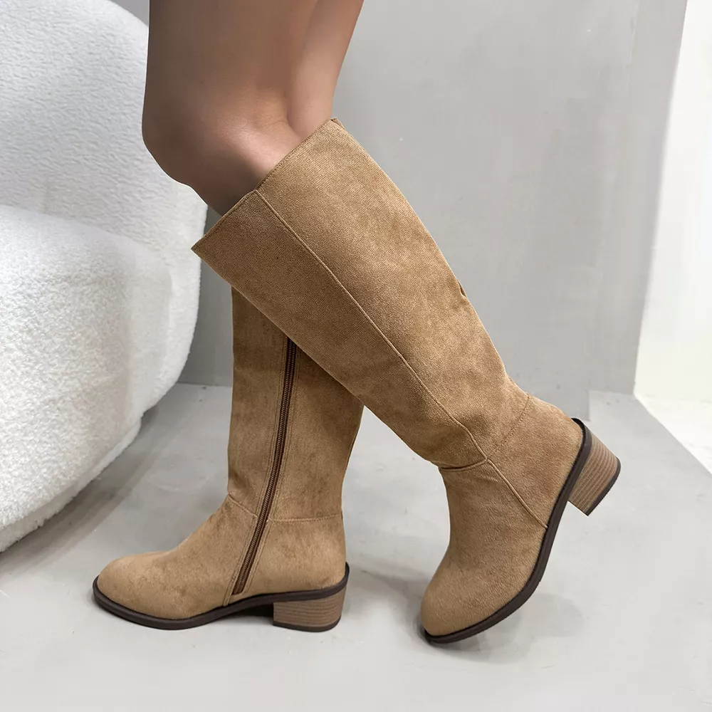 Round Toe Block Heels Boots, image 7