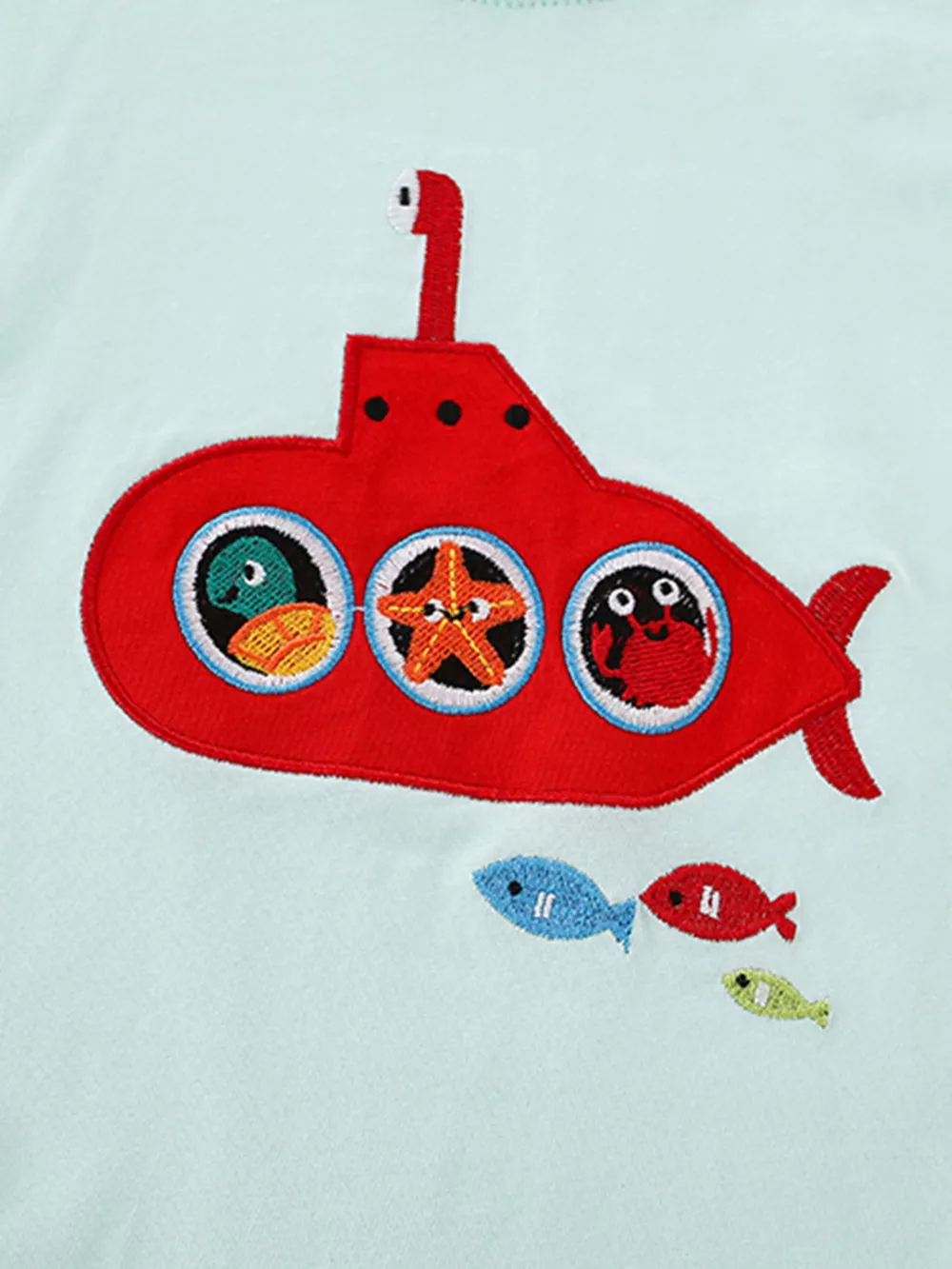 Children's Submarine Embroidered Round Neck Tee, image 4